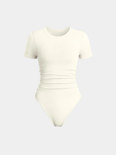 Ruched Stretch Short Sleeve Bodysuit
