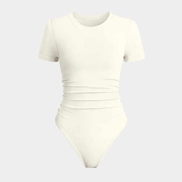 Ruched Stretch Short Sleeve Bodysuit