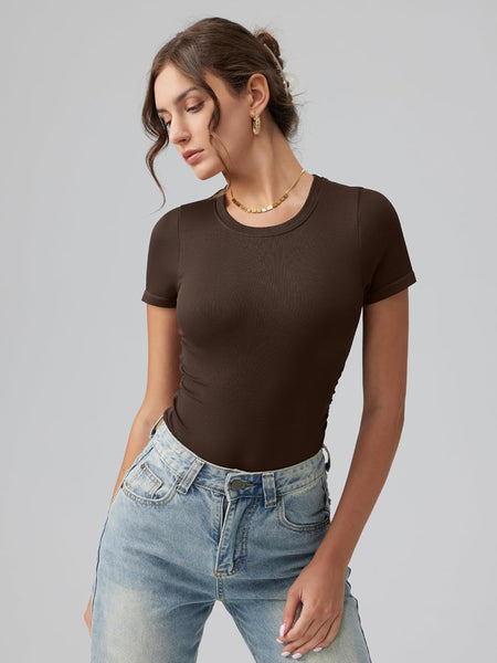 Ruched Stretch Short Sleeve Bodysuit